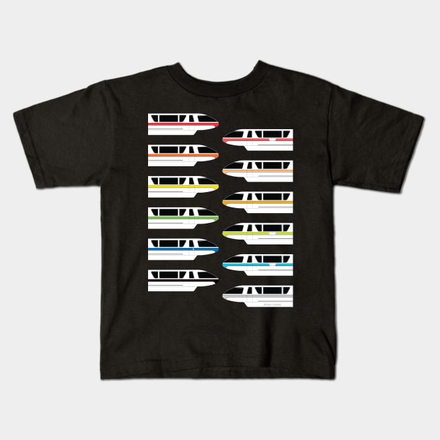 Monorail WDW Kids T-Shirt by keystonemagic